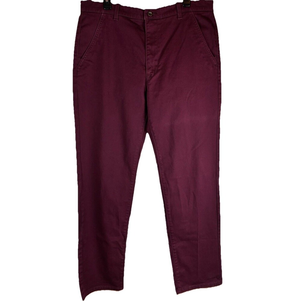 Levis Burgundy Mens Denim Cotton Straight Leg Pants Size 36X34(32)